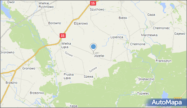 mapa Józefat, Józefat gmina Kowalewo Pomorskie na mapie Targeo